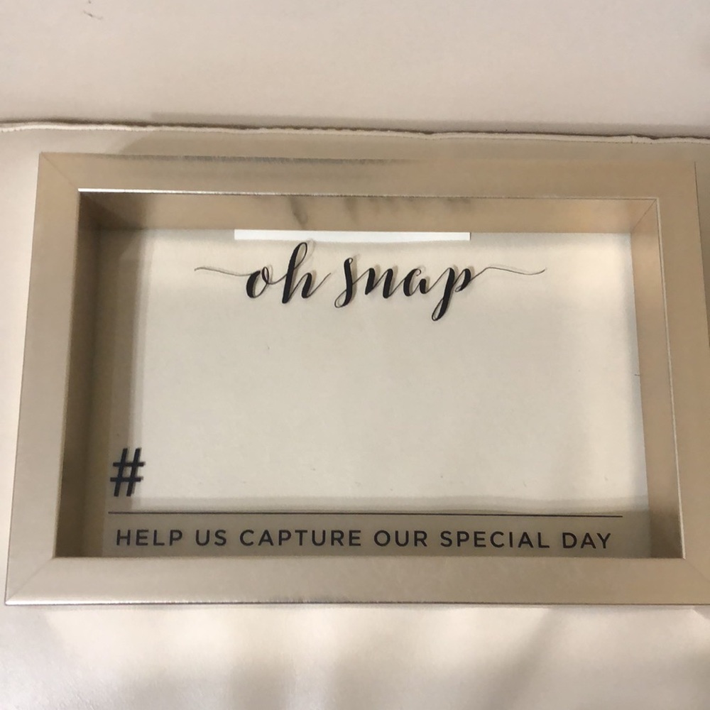Wedding Day Hashtag Frame Brushed Gold